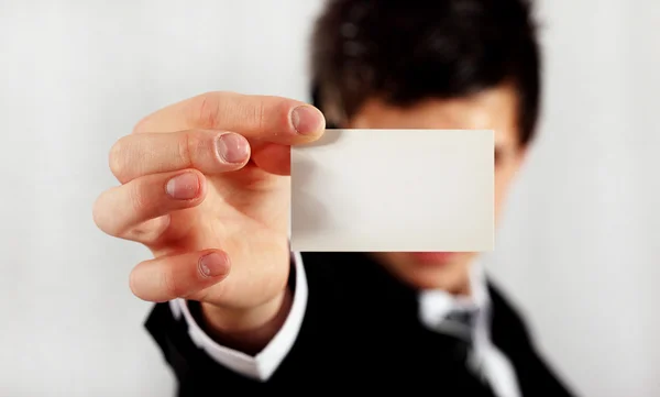 stock image Presenting blank business card