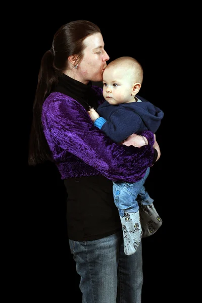 Mother holding young toddler — Stock Photo, Image