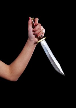 Girl with knife clipart