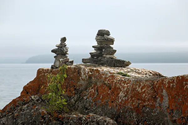 stock image Stone marker inukshuk