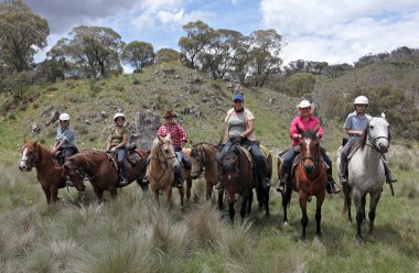 Group of riders clipart