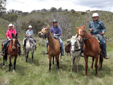 Group of riders clipart