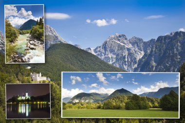 Postcard from Slovenia mountains clipart