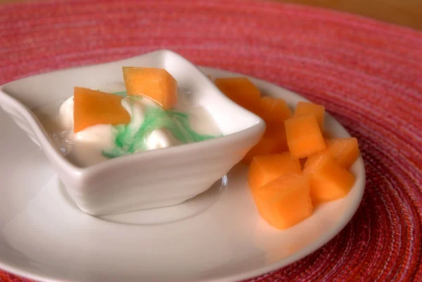 Stock image Melon with ice cream