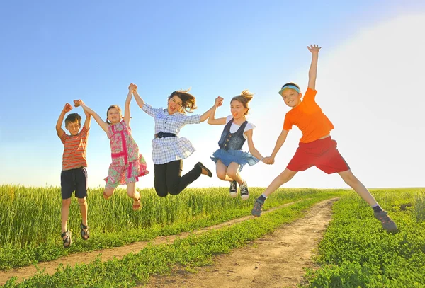 Jumping kids — Stock Photo, Image