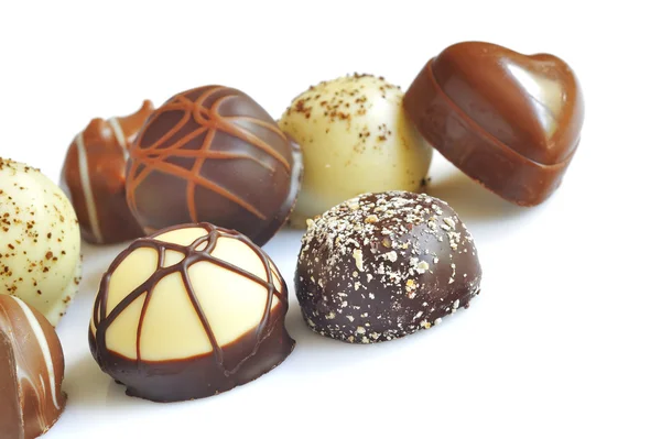 Různé čokoládové bonbóny — Stock fotografie