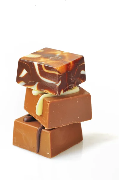 Chocolate doce empilhado — Fotografia de Stock