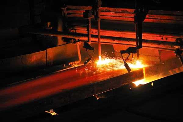 Plynové řezání kovu, horké — Stock fotografie