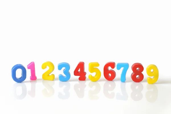 Numery kolorowe zabawki z tworzyw sztucznych — Zdjęcie stockowe