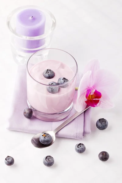 Iogurte de mirtilo — Fotografia de Stock