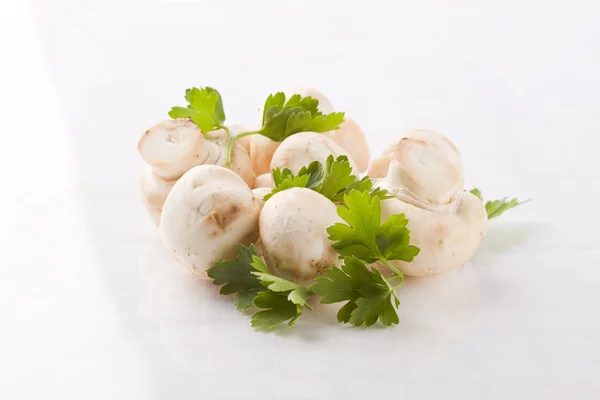 Cogumelos com salsa — Fotografia de Stock