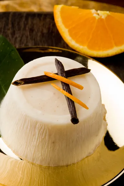 Pudink vanilkový oranžové — Stock fotografie