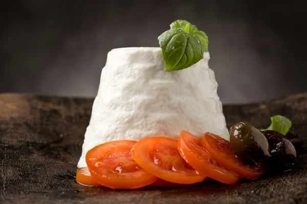 Ricotta Cheese with Tomatoes — Stock Photo, Image