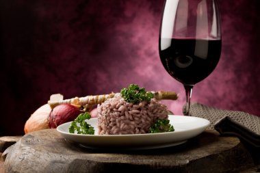 Risotto with red wine clipart