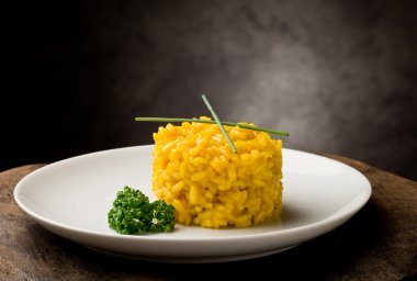 Risotto with saffron clipart