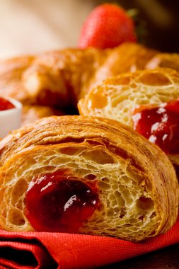 Croissants with marmelade clipart