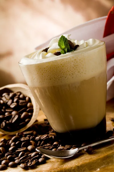 Cappucino with whipped cream — Stock Photo, Image