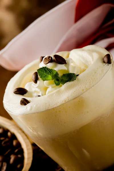 Cappucino with whipped cream — Stock Photo, Image