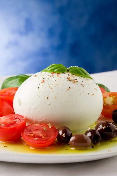 Salada de mussarela de tomate — Fotografia de Stock