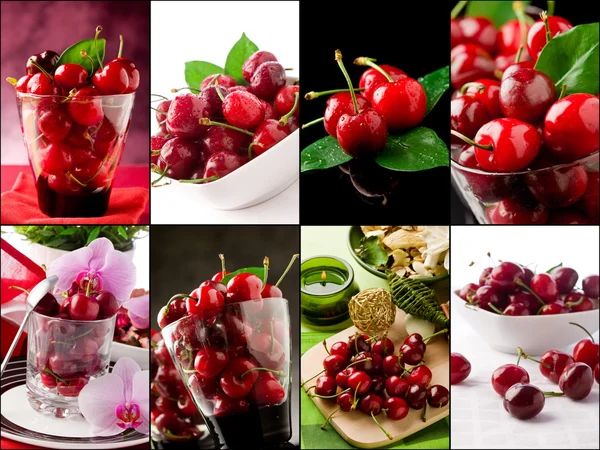 Cherry collage — Stockfoto