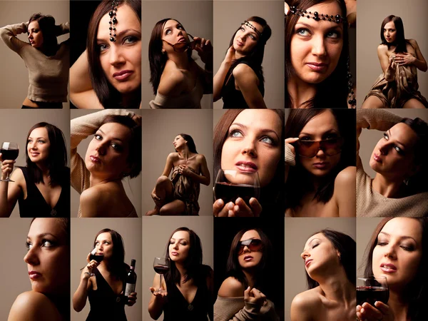 Collage av sexig kvinna — Stockfoto