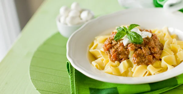 Pasta with Tomato meat sauce — Stock Photo, Image