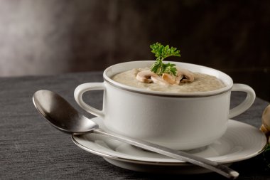 Mushroom Soup with parsley clipart