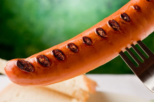 Gegrilde worst - hot dog — Stockfoto