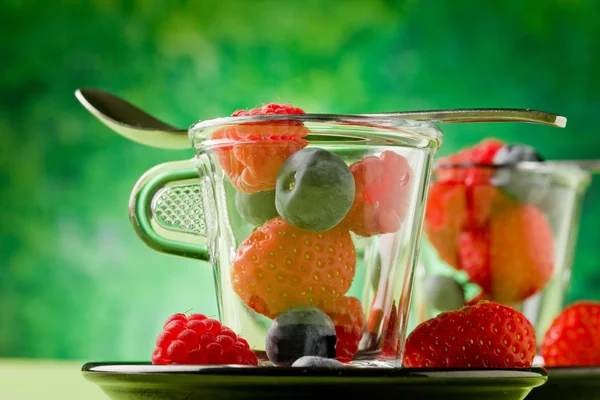 Berries inside a glass cup — Stock Photo, Image