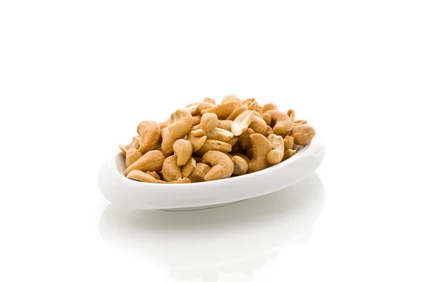 Cashews on white isolated background — Stock Photo, Image