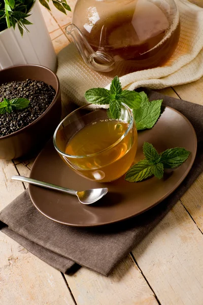 Yeşil nane çayı — Stok fotoğraf