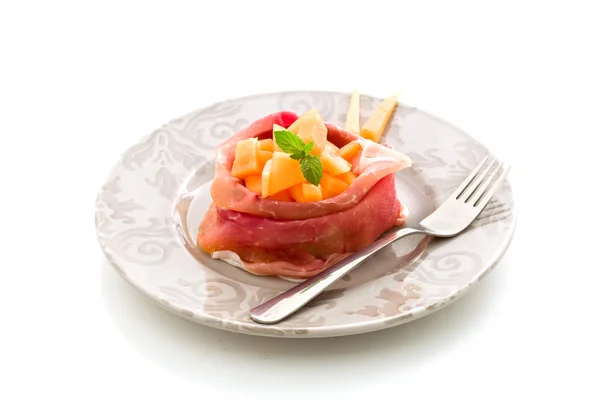 Plněná šunka s melounem — Stock fotografie