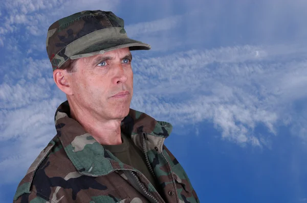 Soldier Staring Ahead — Stock Photo, Image