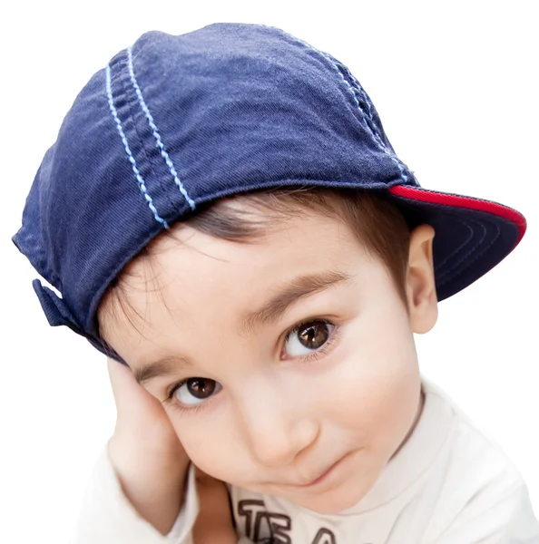 Portret van een jongen draagt een pet — Stockfoto
