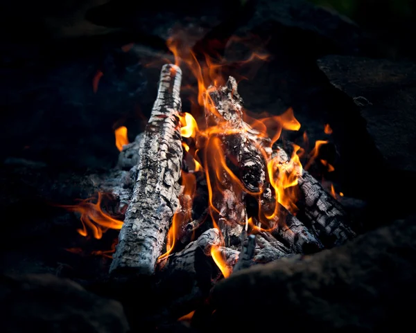 Şenlik ateşi. sıcak kömürleri — Stok fotoğraf