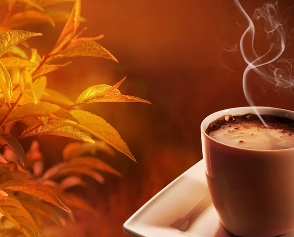 Jesień poranną kawę — Zdjęcie stockowe