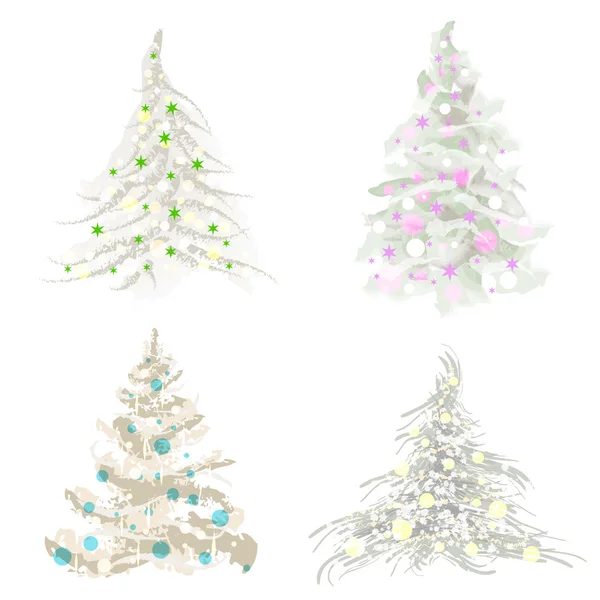 Bir dizi Noel Ağacı — Stok Vektör