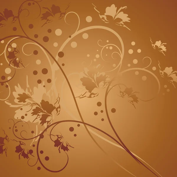 Goldener floraler Hintergrund — Stockvektor