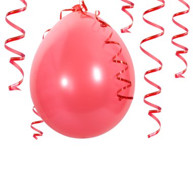 Red balloon and streamers clipart