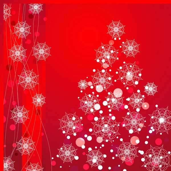 Vánoční strom na červeném pozadí — Stockový vektor