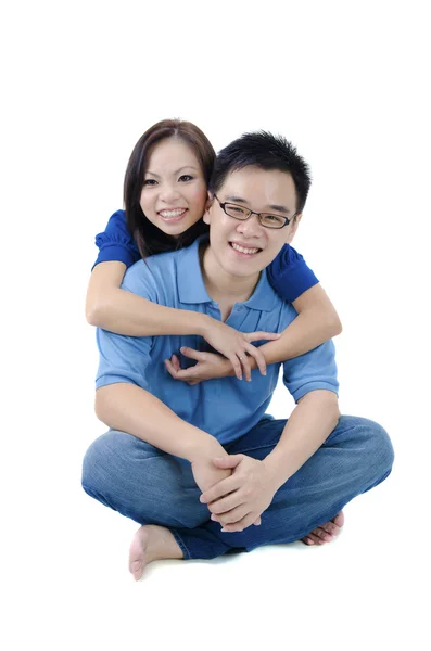 Beautiful Loving Couple on white background — Stock Photo, Image