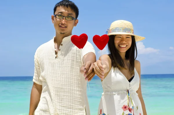 Asian para z miłości — Zdjęcie stockowe