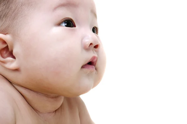 Curious Asian Baby is drooling — Stock Photo, Image