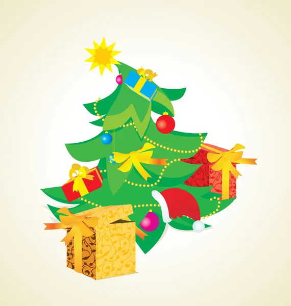 Ilustración vintage árbol de Navidad — Foto de Stock