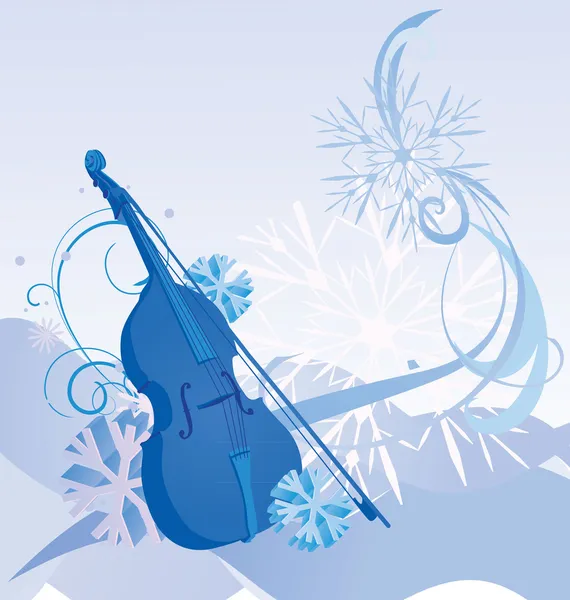 复古小提琴冬季图 — 图库照片