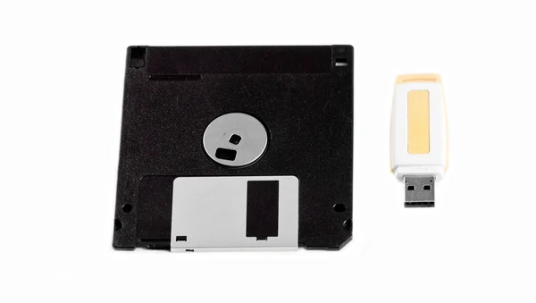 USB e disquete — Fotografia de Stock