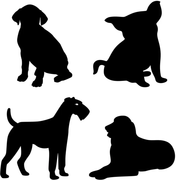 Siluetas para perros — Archivo Imágenes Vectoriales