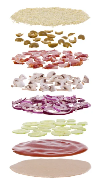 stock image Pizza ingredients on white