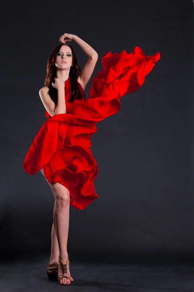 Röd klänning — Stockfoto