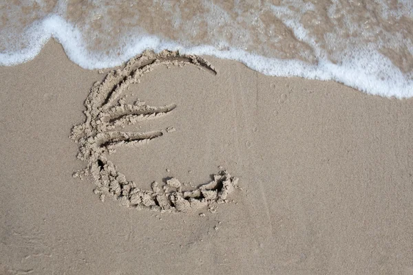 Євро на піску — стокове фото